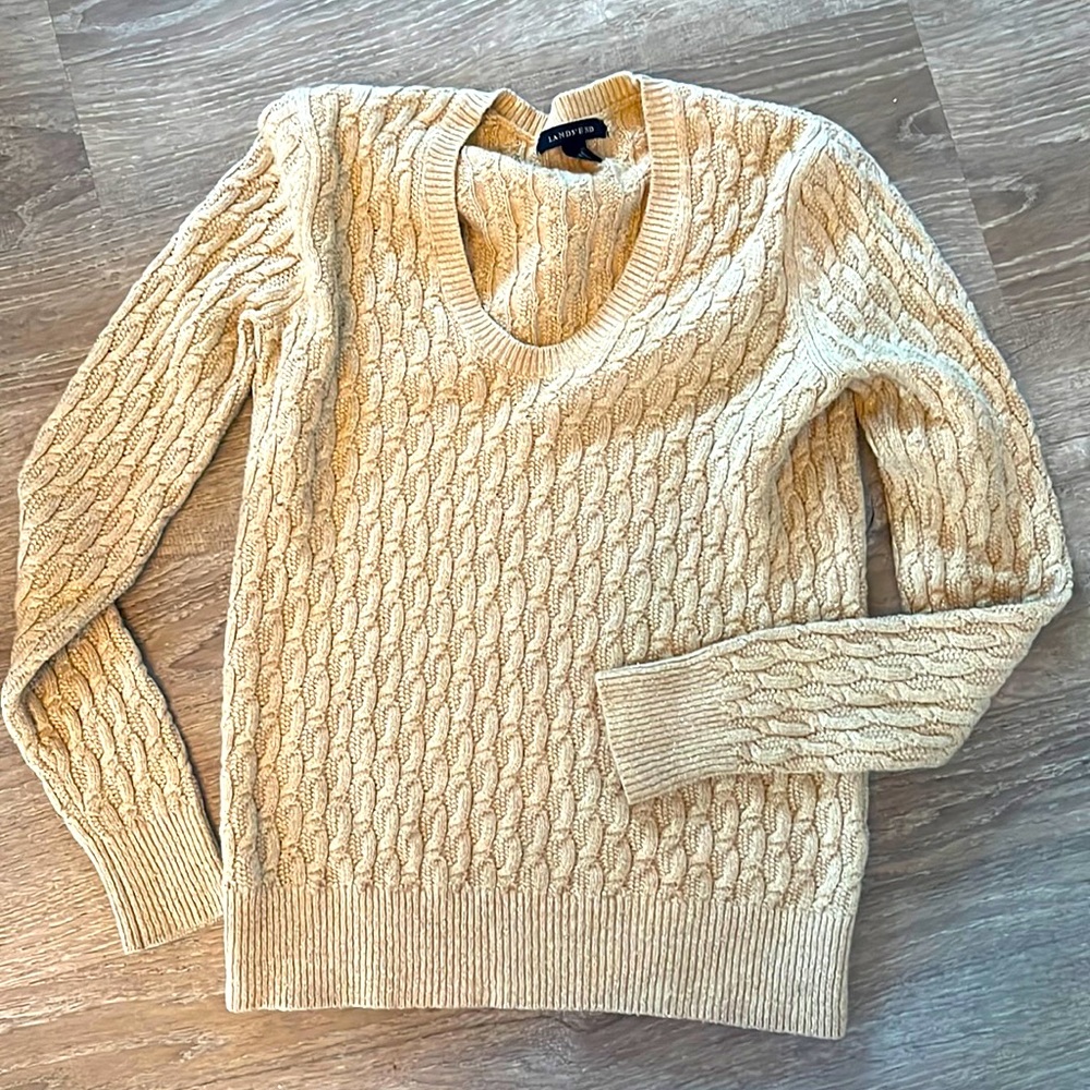 Lands End Gold sparkly Sweater